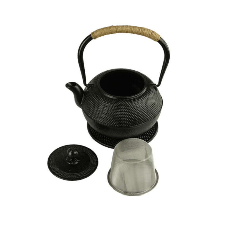 Чавунний чайник для заварювання з підставкою Black Cast iron 1200 ml ...
