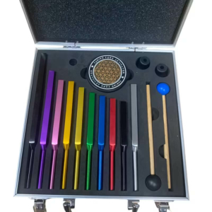 Набір чакральних камертонів Colored Tuning Forks 10 шт. в чемодане