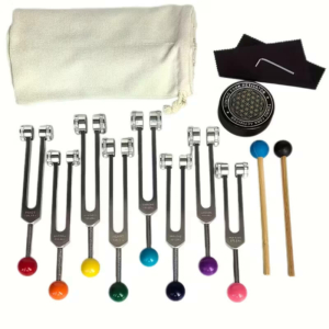 Набір чакральних камертонів Colored Tuning Forks 8 шт. у чохлі