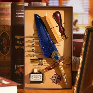 Синє перо TouchQueen для каліграфії та восковий штамп, подарунковий набір для письма чорнилами