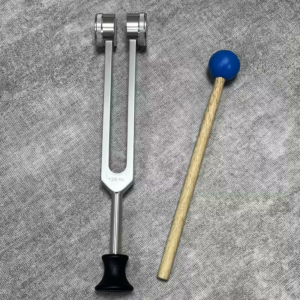 Камертон звук ОМ 136.1Гц Silver Tuning Fork з гумовою підставкою, з алюмінієвого сплаву