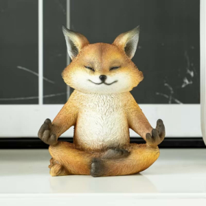 Чайна фігурка «Медитуючий лис», великий розмір - 17x15 см