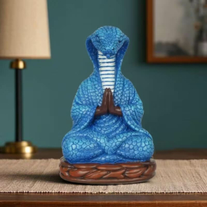 Чайна фігурка «Медитирующая кобра», синій колір 13x8 см