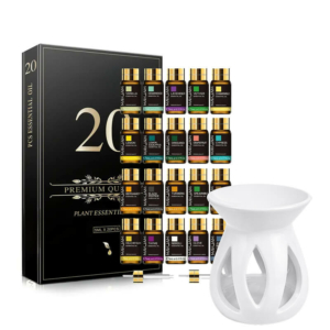Набір аромамасел 20 шт. (5 мл) з аромалампою у комплекті