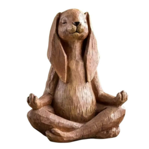 Чайна фігурка «Медитуючий кролик», коричневий колір - 12 см