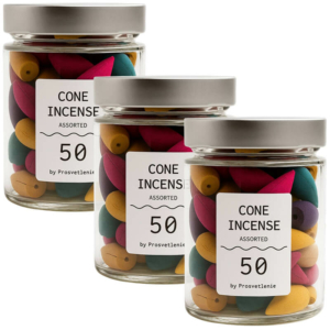 Конусні пахощі зі зворотним потоком Асорті - 150 шт. (3 банки)