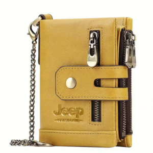 Чоловічий шкіряний гаманець «Route 66», жовтий колір