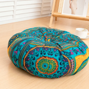 Подушка для йоги та медитації зі східним орнаментом, 40 см