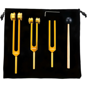 Набор камертонов Tuning Fork Gold ​​(3 шт. - 128Гц, 256Гц, 512Гц) из алюминиевого сплава