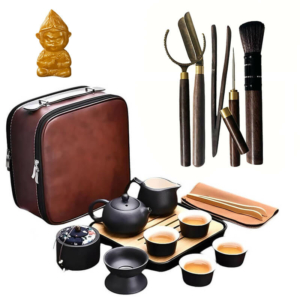 Набор для чайной церемонии «Исин‎»‎ с инструментами и чайной фигуркой Бог богатства