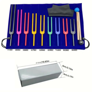 Набор чакральных камертонов Colored Tuning Fork 9 шт., из алюминия