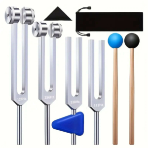 Набор камертонов в чехле Tuning Fork ​​(4 шт. - 128Гц, 256Гц, 512Гц, 528Гц)