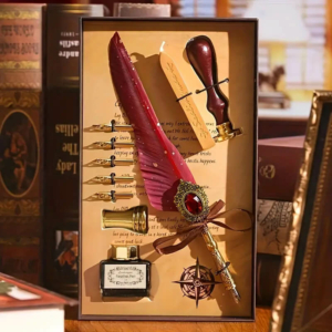 Красное перо TouchQueen для каллиграфии и восковый штамп, подарочный набор для письма чернилами