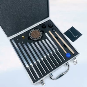 Набор Solfeggio-камертонов Silver Tuning Forks 10 шт. в чемодане