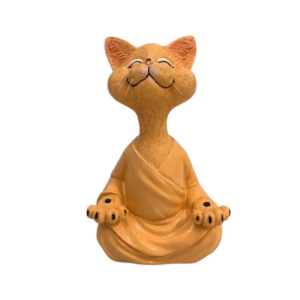 Чайная фигурка «Медитирующий рыжий кот», 12,5 см