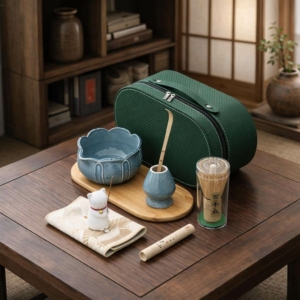 Набор для матчи «Дзен океана» в зелёном кейсе с подносом