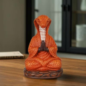 Чайная фигурка «Медитирующая кобра», оранжевый цвет 13x8 см
