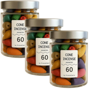 Конусные благовония с обратным потоком Ассорти - 180 шт. (3 банки)