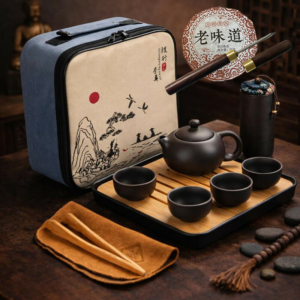 Набор для чайной церемонии с блином Шу Пуэр 50 г и нож для пуэра