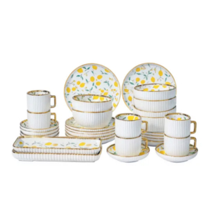 Столовый сервиз Lemon из фарфора на 6 персон, 32 предмета